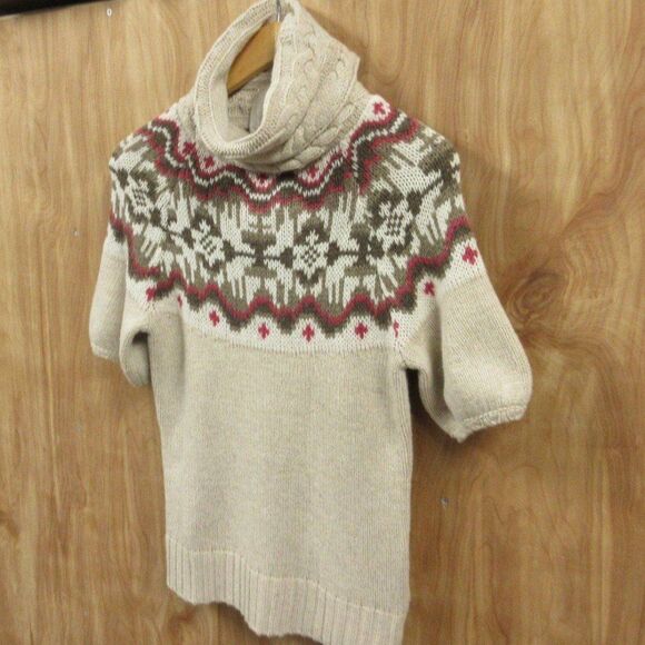 OLD NAVY Wool Blend Fair Isle Nordic Turtleneck Sweater Womens Sz M Knit Top NWT - Picture 2 of 8